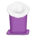 MOSISO Eyeglasses Holder, Plush Lined PU Leather Stand Case with Magnetic Base, Purple