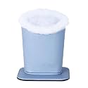 MOSISO Eyeglasses Holder, Plush Lined PU Leather Stand Case with Magnetic Base, Airy Blue