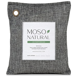 moso natural air purifying bag 200g charcoal  premium bamboo charcoal odor absorber for home amp car  closet odor eliminator small room deodorizer amp car air freshener  lasts up to 2 years