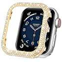 Mosonio Full Bling Metal Case Cover for Apple Watch 41mm Women-Gold
