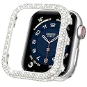 Mosonio Full Bling Metal Case Cover for Apple Watch 44mm Women-Starlight