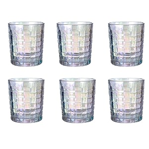 mosquick set of 6 sculpted whisky glasses 320 ml old fashioned rocks tumblers for scotch bourbon and cocktails heavy base bar glassware space saving easy to clean everyday use transparent
