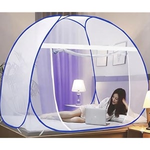 mosquito net for double bed  king size foldable machardani  65 x 65 feet polyester 30gsm strong net pvc coated corrosion resistant steel wire