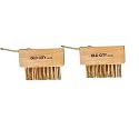 Moss Remover Deck Crevice Cleaning Tool- 2 Paver Brushes Tool for Weeding Between Pavers, Wire Brush with Weed Hook, Deck Cleaner, Crack Weeder, Patio Weed Remover Tool, Garden Weeding Tool (2)