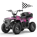 MOSTA 40CC 4-Stroke Gas-Powered ATV, 4 Wheeler Off-Road Dirt Quad for Kids, Max 15 MPH, Parental Speed Control with Storage Box, Easy Pull Start (Pink)