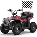 MOSTA 40CC 4-Stroke Gas-Powered ATV, 4 Wheeler Off-Road Dirt Quad for Kids, Max 15.5 MPH, Parental Speed Control with Storage Box, Easy Pull Start (Red)