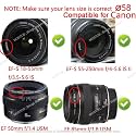 MOSTOS® - 58mm UV Filter for Canon EOS Rebel T7 T6 T8i T7i SL3 4000D 2000D with EF-S 18-55mm Kit Lens &amp; Other Lenses.