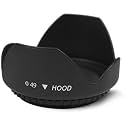 49mm Digital Tulip Flower Lens Hood for Canon EOS M6, EOS M6 II, EOS M50, EOS M50 Mark II, EOS M100, EOS M200 Cameras with 15-45mm Lens, Sony Alpha A3000 with 18-55mm Lens