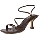 Mostrin Womens Sandals Strappy Heels for Women Ankle Strap Lace Up Heels Square Open Toe Heels Tie Up Stiletto High Heeled Sandals for Prom, Party, Daily Wear