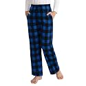 Motarto Boys Pants Kids Soft Micro Fleece Plaid Pants Elastic Waistband with Pockets Drawstring
