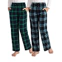 Motarto Boys Pants Kids Soft Micro Fleece Plaid Pants Elastic Waistband with Pockets Drawstring