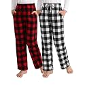 Motarto Boys Pants Kids Soft Micro Fleece Plaid Pants Elastic Waistband with Pockets Drawstring