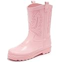 Motasha Cowboy Kids Rain Boots Waterproof Rubber Boots for Boys and Girls