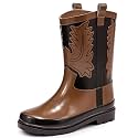 Motasha Cowboy Kids Rain Boots Waterproof Rubber Boots for Boys and Girls