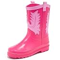 Motasha Cowboy Kids Rain Boots Waterproof Rubber Boots for Boys and Girls