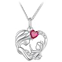 Mother Son Necklace, Mother Daughter Necklace, 925 Sterling Silver Mom Necklace Mother Pendant Necklaces for Mother's Day Birthday Christmas Thanksgiving