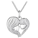 Mother Son Necklace, Mother Daughter Necklace, 925 Sterling Silver Mom Necklace Mother Pendant Necklaces for Mother's Day Birthday Christmas Thanksgiving