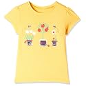 Mothercare Girls' Floral Regular Fit T-Shirt (LG799 1_Yellow_2-3 Y)