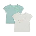 Mothercare Solid Cotton Infant Girls T-Shirt S21YA285-P