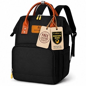 motherly patented baby diaper bag backpack for moms budgetbee black