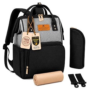motherly crown combo melange fabric diaper bag for mothers for travel with warranty  spacious diaper bags for mom  baby bag for mother travel  maternity bags for mother and baby - black and grey