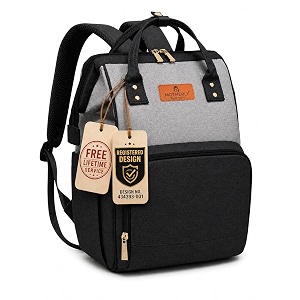 motherly patented diaper bag for mothers for travel crown series black