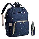 Motherly Evergreen Muse Babies Diaper Bags for Mothers with 1 Bottle Bag + 1 Diaper Changing Mat (Blue Flower)