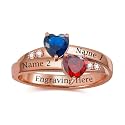 Mothers Day Gifts 10K 14K 18K Solid Gold Customized Mom Ring 2-4 Birthstones Personalized Family Names Ring Jewelry Gifts for Mothers Wife Mom