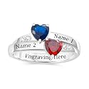 Mothers Day Gifts 10K 14K 18K Solid Gold Customized Mom Ring 2-4 Birthstones Personalized Family Names Ring Jewelry Gifts for Mothers Wife Mom