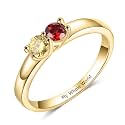 Mothers Day Gifts 10K 14K 18K Solid Gold Customized Mom Ring 2-4 Birthstones Personalized Family Names Ring Jewelry Gifts for Mothers Wife Mom