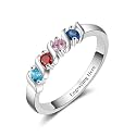 Mothers Day Gifts 10K 14K 18K Gold Personalized Mothers Ring with 2-4 Birthstones and Names for Women Family Jewelry Gifts For Mom Wife Grandma