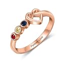 Mothers Day Gifts 10K 14K 18K Gold Personalized Mothers Ring with 2-4 Birthstones and Names for Women Family Jewelry Gifts For Mom Wife Grandma
