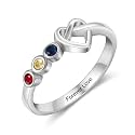 Mothers Day Gifts 10K 14K 18K Gold Personalized Mothers Ring with 2-4 Birthstones and Names for Women Family Jewelry Gifts For Mom Wife Grandma