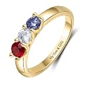 Mothers Day Gifts 10K 14K 18K Solid Gold Customized Mom Ring 2-4 Birthstones Personalized Family Names Ring Jewelry Gifts for Mothers Wife Mom