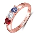 Mothers Day Gifts 10K 14K 18K Solid Gold Customized Mom Ring 2-4 Birthstones Personalized Family Names Ring Jewelry Gifts for Mothers Wife Mom
