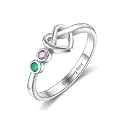 Mothers Day Gifts 10K 14K 18K Gold Personalized Mothers Ring with 2-4 Birthstones and Names for Women Family Jewelry Gifts For Mom Wife Grandma