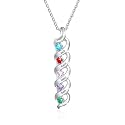 Mothers Day Gifts for Mom Birthstone Name Necklace Mother's Day Gifts for Women Personalized Necklaces Customized Twisted 2-7 Mothers Necklace with Birthstones