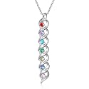 Mothers Day Gifts for Mom Birthstone Name Necklace Mother's Day Gifts for Women Personalized Necklaces Customized Twisted 2-7 Mothers Necklace with Birthstones