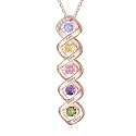 Mothers Day Gifts for Mom Birthstone Name Necklace Mother's Day Gifts for Women Personalized Necklaces Customized Twisted 2-7 Mothers Necklace with Birthstones