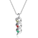 Mothers Day Gifts for Mom Birthstone Name Necklace Mother's Day Gifts for Women Personalized Necklaces Customized Twisted 2-7 Mothers Necklace with Birthstones