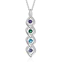 Mothers Day Gifts for Mom Birthstone Name Necklace Mother's Day Gifts for Women Personalized Necklaces Customized Twisted 2-7 Mothers Necklace with Birthstones