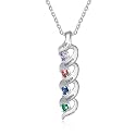 Mothers Day Gifts for Mom Birthstone Name Necklace Mother's Day Gifts for Women Personalized Necklaces Customized Twisted 2-7 Mothers Necklace with Birthstones