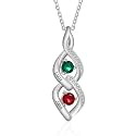 Mothers Day Gifts for Mom Birthstone Name Necklace Mother's Day Gifts for Women Personalized Necklaces Customized Twisted 2-7 Mothers Necklace with Birthstones