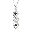 Mothers Day Gifts for Mom Birthstone Name Necklace Mother's Day Gifts for Women Personalized Necklaces Customized Twisted 2-7 Mothers Necklace with Birthstones
