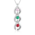 Mothers Day Gifts for Mom Birthstone Name Necklace Mother's Day Gifts for Women Personalized Necklaces Customized Twisted 2-7 Mothers Necklace with Birthstones