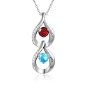 Mothers Day Gifts for Mom Birthstone Name Necklace Mother's Day Gifts for Women Personalized Necklaces Customized Twisted 2-7 Mothers Necklace with Birthstones