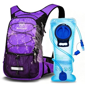 mothybot insulated hydration backpack pack with 2l bpa free waterproof bladder hiking backpack with storage for kids menwomen- keep liquid cool up to 5 hours - for runningcyclingcampingoutdoors