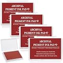 MotiMind 4 Pcs Archival Pigment Waterproof Ink Pad for Stamps, Red
