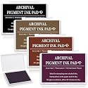 MotiMind 4 Pcs Archival Pigment Waterproof Ink Pad for Stamps, Colorful