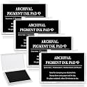 MotiMind 4 Pcs Archival Pigment Waterproof Ink Pad for Stamps, Black
